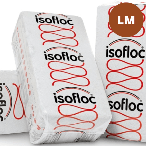 Isolante in fibra di cellulosa Isofloc LM - distribuito in esclusiva per l'Italia da La Casa di Terra Srl